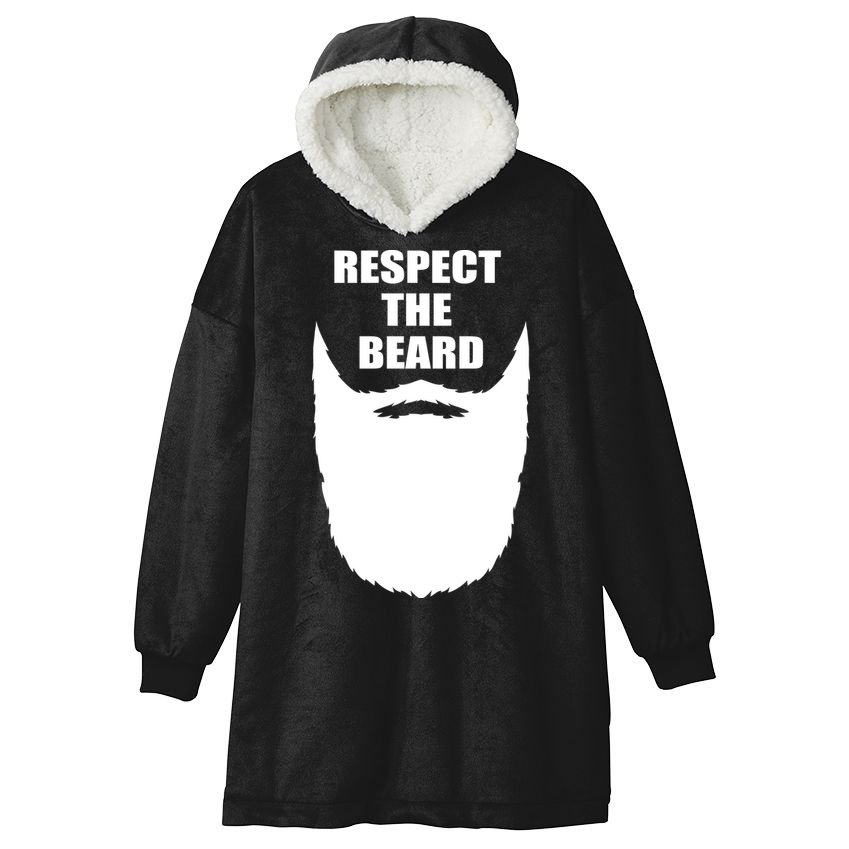 Respect The Beard Funny Bearded Hooded Wearable Blanket