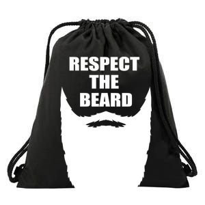 Respect The Beard Funny Bearded Drawstring Bag