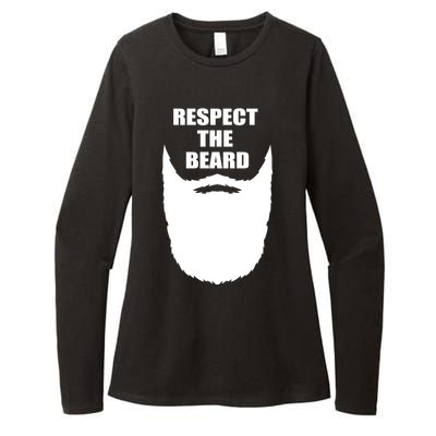 Respect The Beard Funny Bearded Womens CVC Long Sleeve Shirt