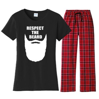 Respect The Beard Funny Bearded Women's Flannel Pajama Set