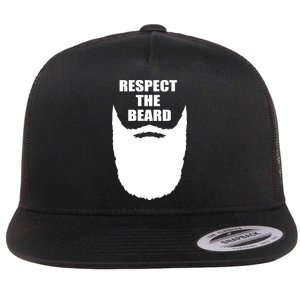 Respect The Beard Funny Bearded Flat Bill Trucker Hat