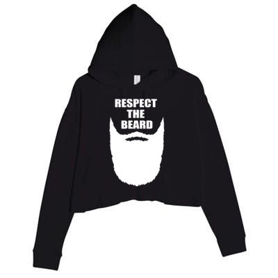 Respect The Beard Funny Bearded Crop Fleece Hoodie