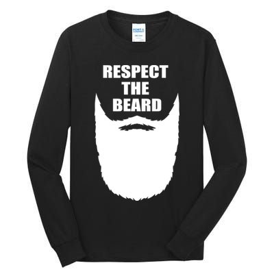 Respect The Beard Funny Bearded Tall Long Sleeve T-Shirt