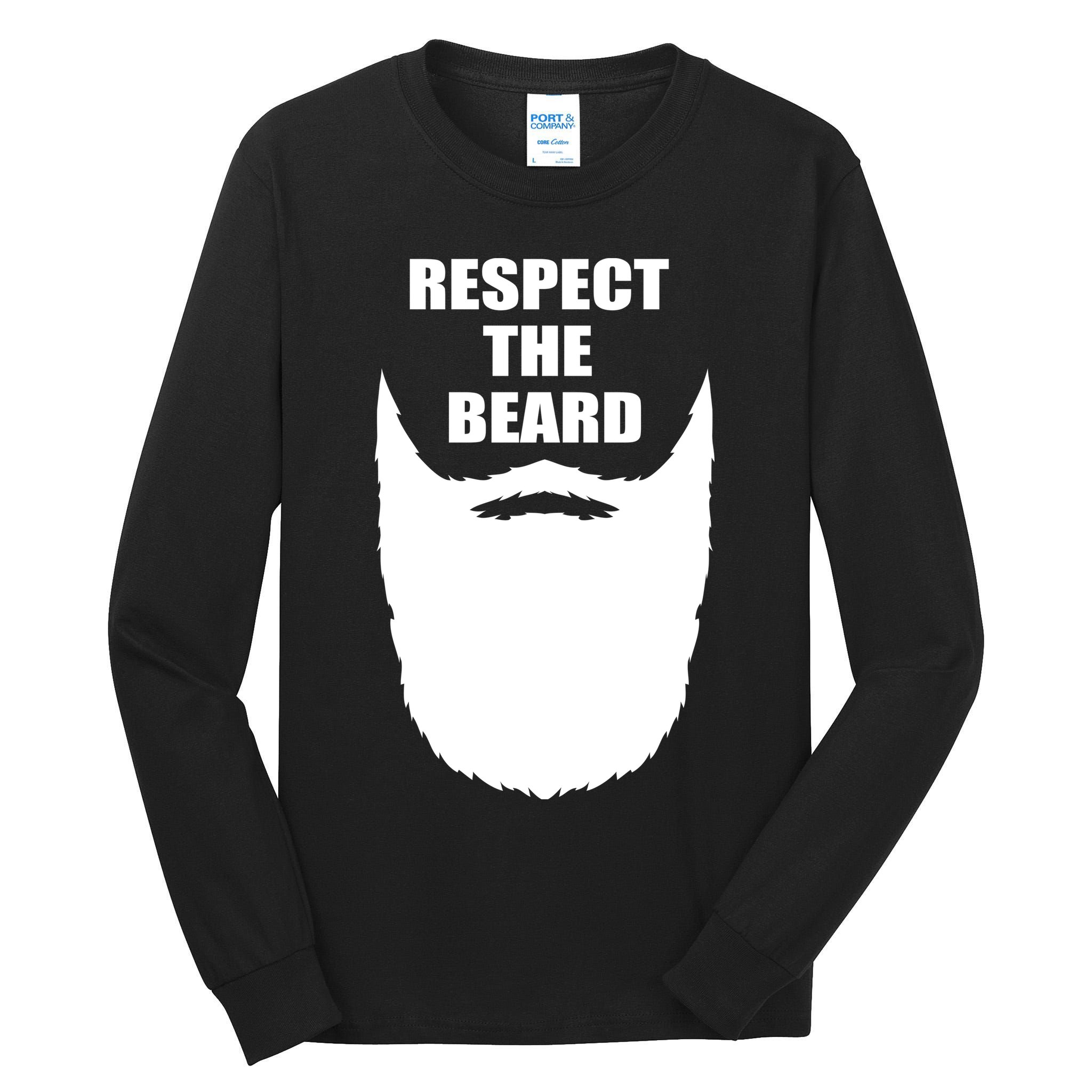 Respect The Beard Funny Bearded Tall Long Sleeve T-Shirt