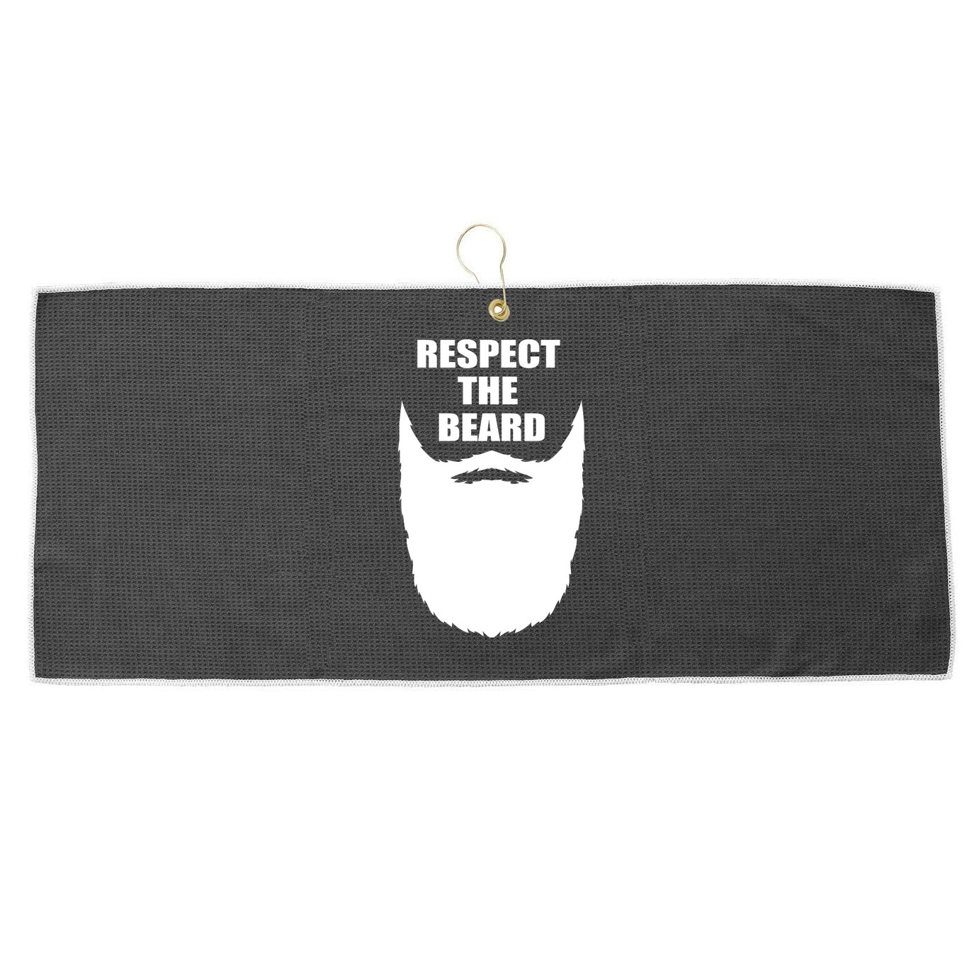 Respect The Beard Funny Bearded Large Microfiber Waffle Golf Towel