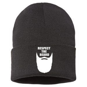 Respect The Beard Funny Bearded Sustainable Knit Beanie