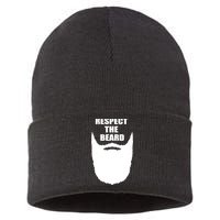 Respect The Beard Funny Bearded Sustainable Knit Beanie