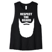 Respect The Beard Funny Bearded Women's Racerback Cropped Tank