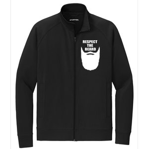 Respect The Beard Funny Bearded Stretch Full-Zip Cadet Jacket