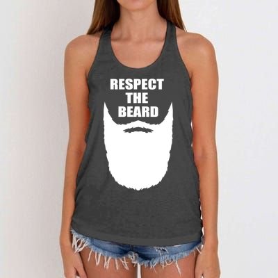 Respect The Beard Funny Bearded Women's Knotted Racerback Tank