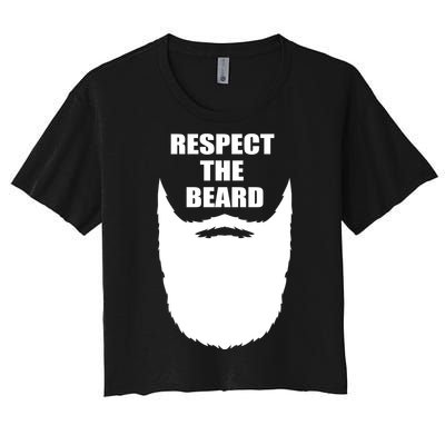 Respect The Beard Funny Bearded Women's Crop Top Tee