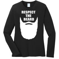 Respect The Beard Funny Bearded Ladies Long Sleeve Shirt