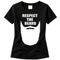 Respect The Beard Funny Bearded Womens T-Shirt