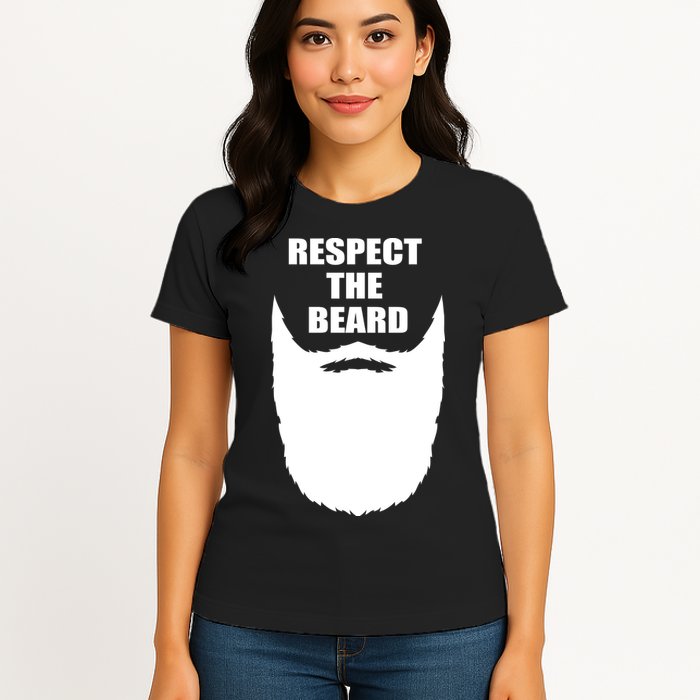 Respect The Beard Funny Bearded Womens T-Shirt