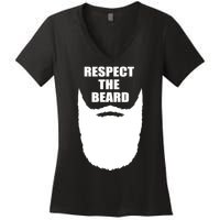 Respect The Beard Funny Bearded Women's V-Neck T-Shirt