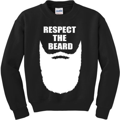 Respect The Beard Funny Bearded Kids Sweatshirt
