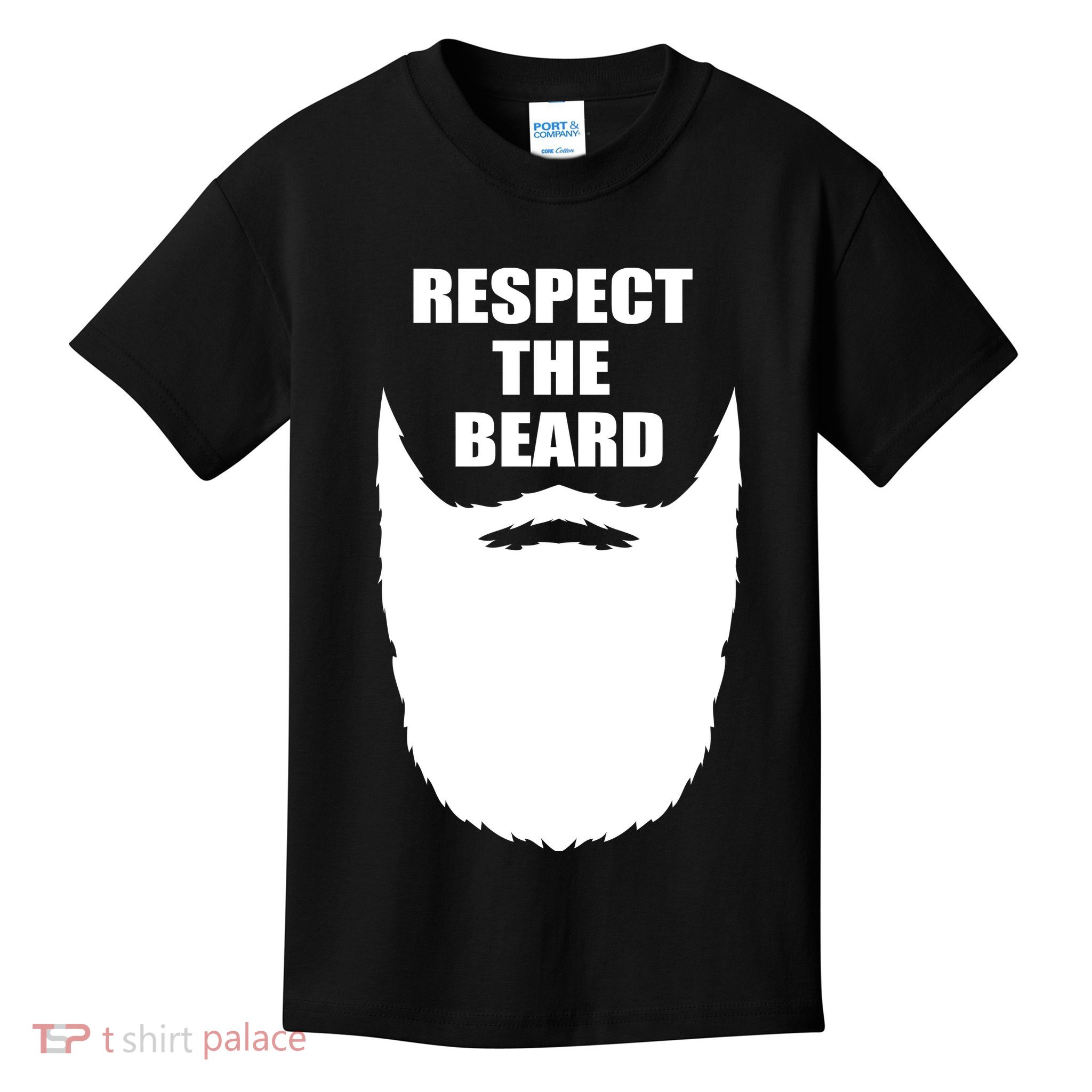 Respect The Beard Funny Bearded Kids T-Shirt
