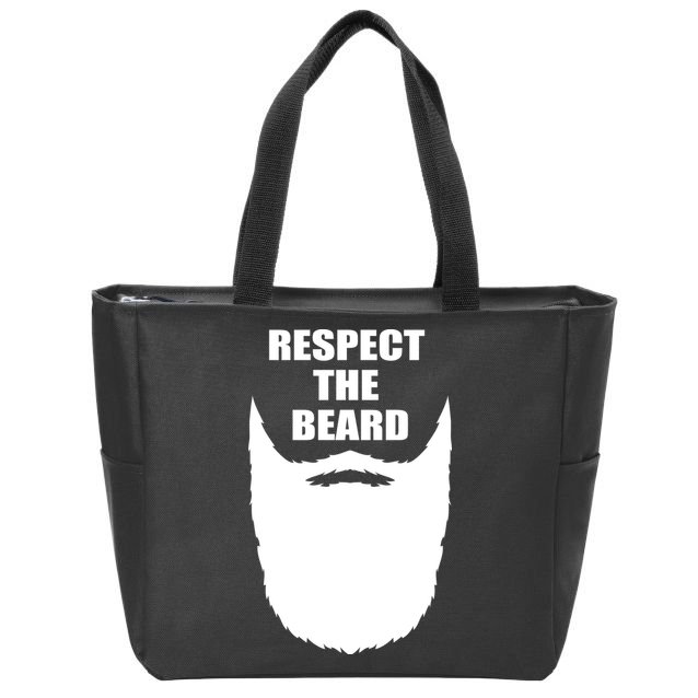 Respect The Beard Funny Bearded Zip Tote Bag
