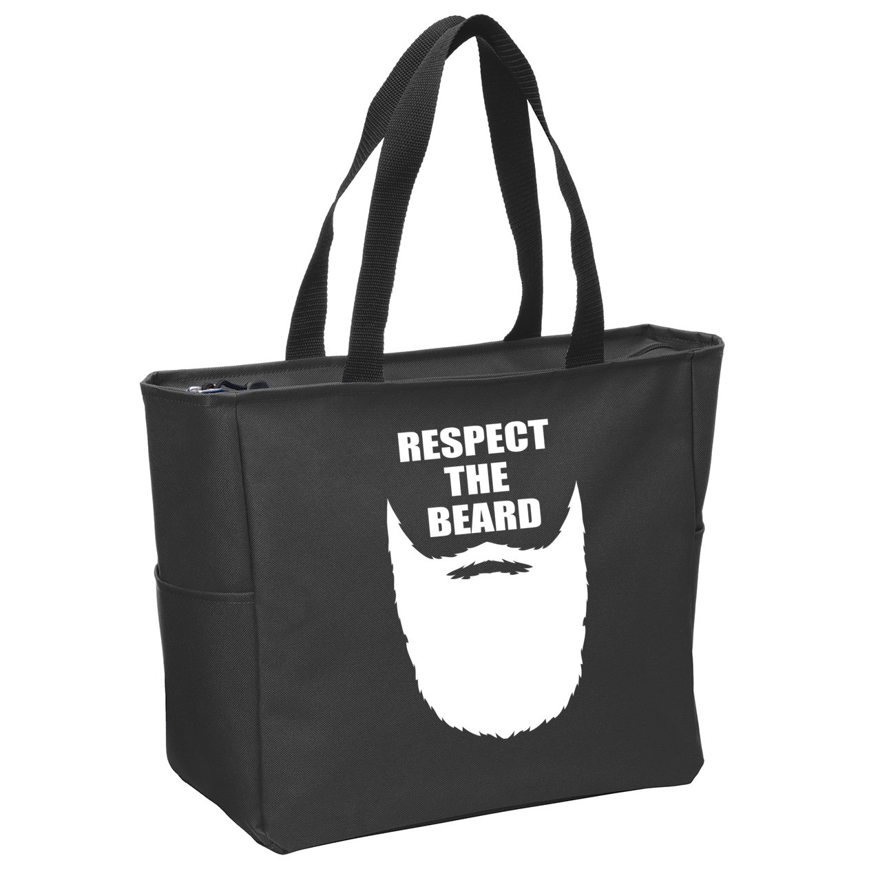Respect The Beard Funny Bearded Zip Tote Bag