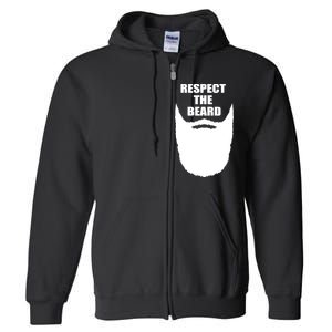 Respect The Beard Funny Bearded Full Zip Hoodie