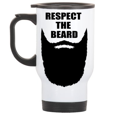 Respect The Beard Funny Bearded Stainless Steel Travel Mug