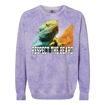 Respect The Beard Funny Bearded Dragon Colorblast Crewneck Sweatshirt