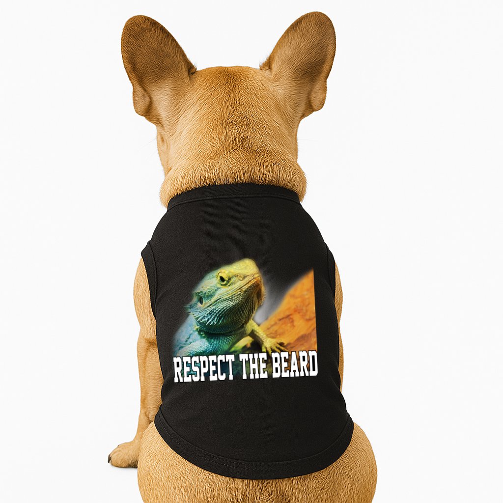 Respect The Beard Funny Bearded Dragon Doggie Tank