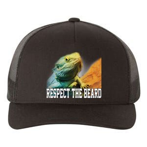 Respect The Beard Funny Bearded Dragon Yupoong Adult 5-Panel Trucker Hat