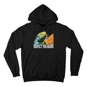 Respect The Beard Funny Bearded Dragon Hoodie