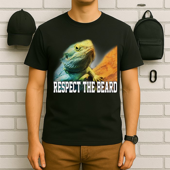 Respect The Beard Funny Bearded Dragon T-Shirt