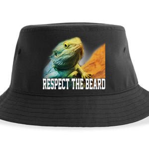 Respect The Beard Funny Bearded Dragon Sustainable Bucket Hat