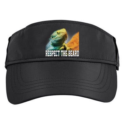 Respect The Beard Funny Bearded Dragon Adult Drive Performance Visor