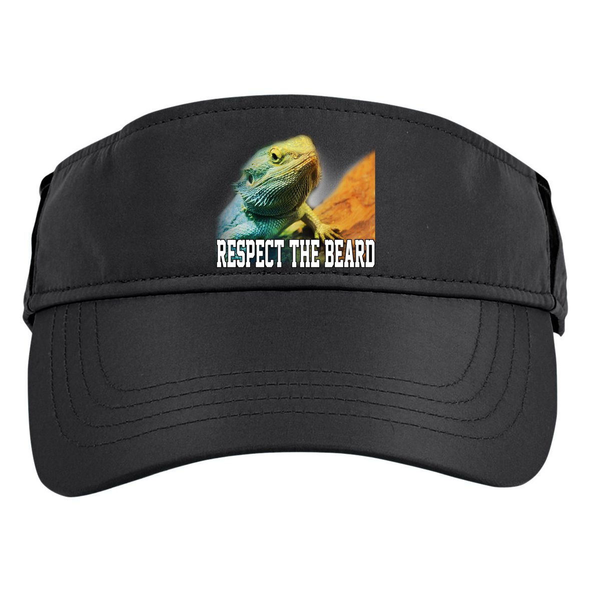 Respect The Beard Funny Bearded Dragon Adult Drive Performance Visor