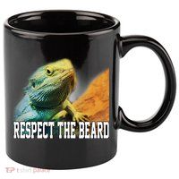 Respect The Beard Funny Bearded Dragon 11oz C Handle Ceramic Mug