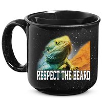 Respect The Beard Funny Bearded Dragon 15oz Campfire Ceramic Mug
