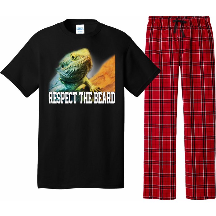 Respect The Beard Funny Bearded Dragon Pajama Set