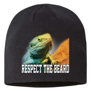 Respect The Beard Funny Bearded Dragon Sustainable Beanie