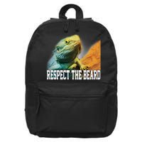 Respect The Beard Funny Bearded Dragon 16 in Basic Backpack