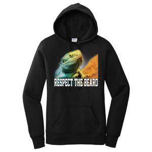 Respect The Beard Funny Bearded Dragon Women's Pullover Hoodie