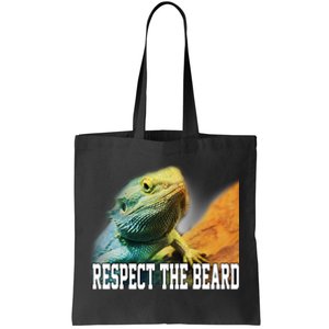 Respect The Beard Funny Bearded Dragon Tote Bag