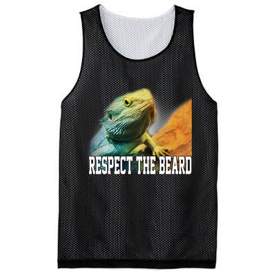 Respect The Beard Funny Bearded Dragon Mesh Reversible Basketball Jersey Tank
