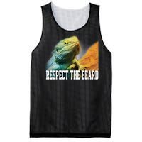 Respect The Beard Funny Bearded Dragon Mesh Reversible Basketball Jersey Tank