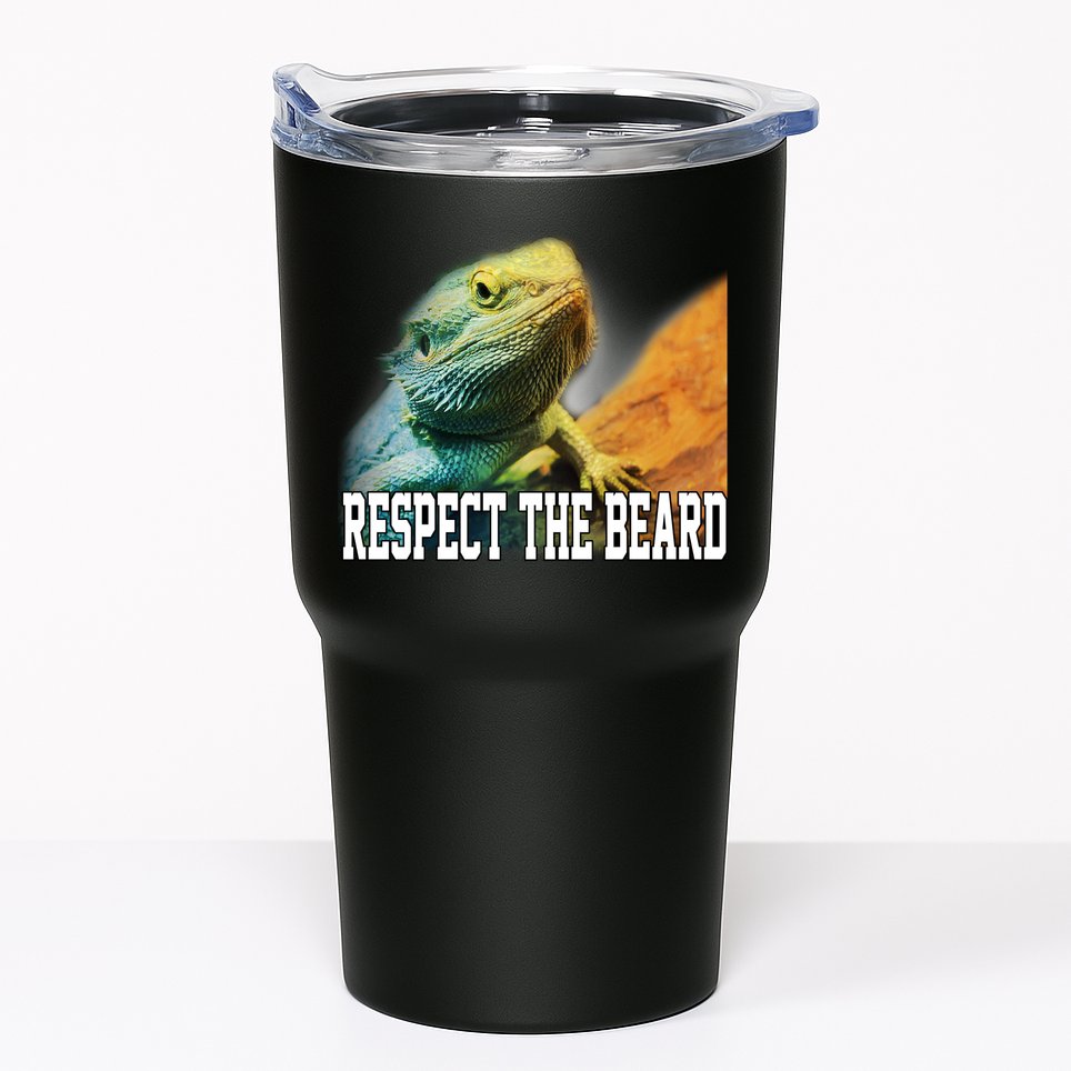 Respect The Beard Funny Bearded Dragon Tumbler