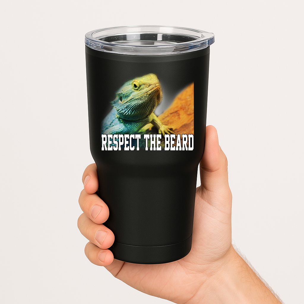 Respect The Beard Funny Bearded Dragon Tumbler