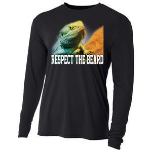 Respect The Beard Funny Bearded Dragon Cooling Performance Long Sleeve Crew