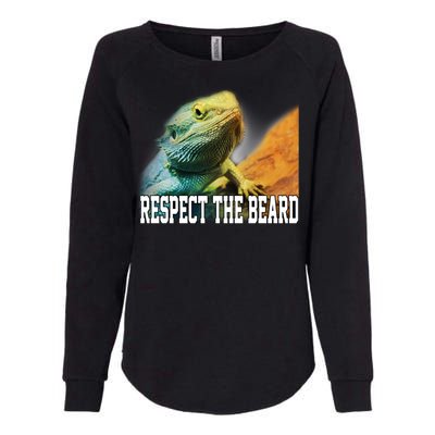 Respect The Beard Funny Bearded Dragon Womens California Wash Sweatshirt