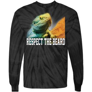 Respect The Beard Funny Bearded Dragon Tie-Dye Long Sleeve Shirt