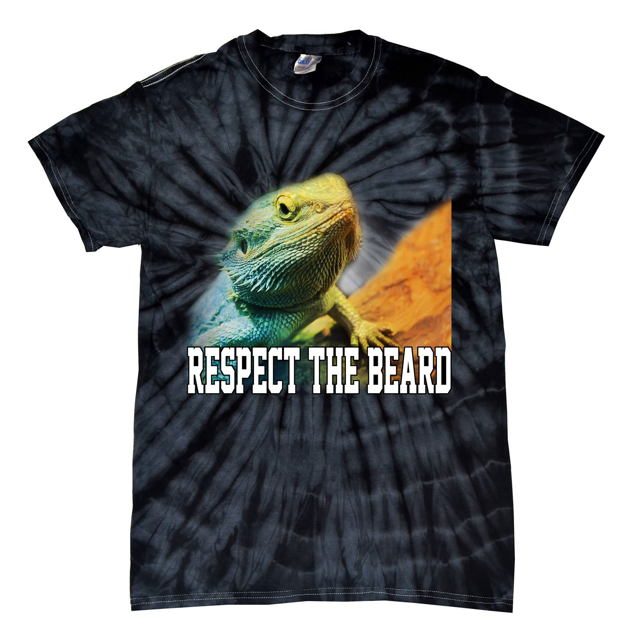 Respect The Beard Funny Bearded Dragon Tie-Dye T-Shirt