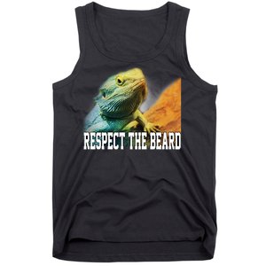 Respect The Beard Funny Bearded Dragon Tank Top