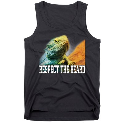 Respect The Beard Funny Bearded Dragon Tank Top